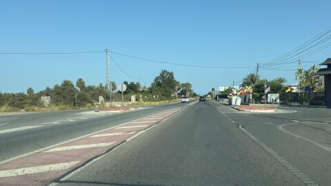 Tramo de la carretera Elche-Santa Pola pendiente de desdoblar.