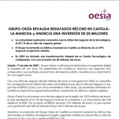 Grupo OESIA anuncia una inversión de 20 millones de euros Grupo OESIA anuncia una inversión de 20 millones de euros