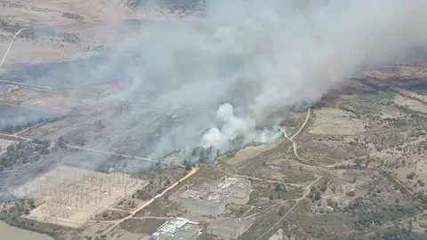 Vista aérea del incendio Vista aérea del incendio