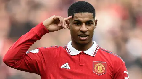 Rashford durante un partido con el Manchester United Rashford durante un partido con el Manchester United