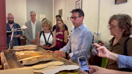 El autor, en la Escuela Internacional de Luthiers de Cremona 