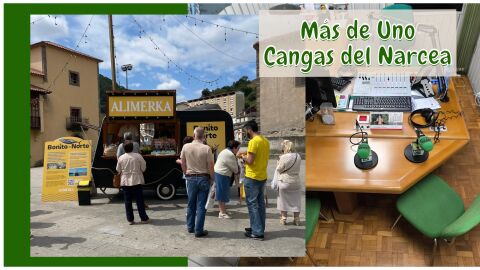 Foodtruck de Alimerka en la plaza Mayor de Cangas del Narce