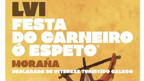 Cartel da Festa do Carneiro o Espeto Conversamos co alcalde de Moraña, Sito Gómez