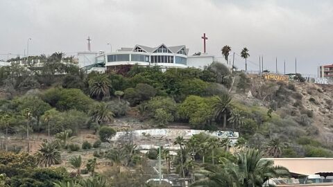 Zona ajardinada en la parte superior del Parque Doramas cerca de paseo de Chil en Las Palmas de Gran Canaria