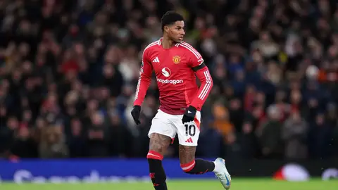 Marcus Rashford durante un partido con el Manchester United Marcus Rashford durante un partido con el Manchester United