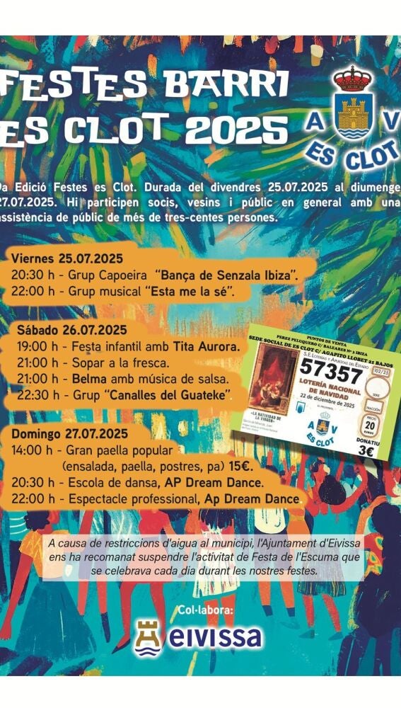 Programa de las fiestas patronales de Es Clot