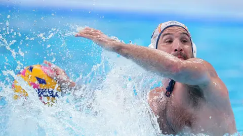 Felipe Perrone en un partido con la selección española de waterpolo Felipe Perrone en un partido con la selección española de waterpolo
