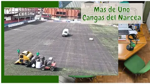 Momento de las obras en el campo de fútbol del Reguerón Momento de las obras en el campo de fútbol del Reguerón