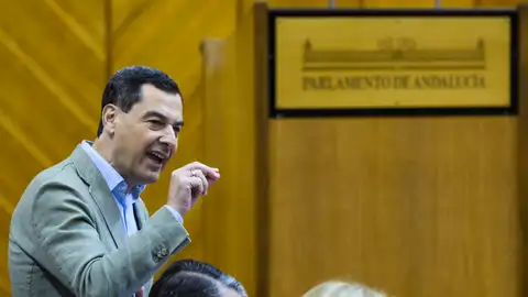 Juanma Moreno en una sesión de control en el Parlamento de Andalucía Juanma Moreno en una sesión de control en el Parlamento de Andalucía