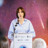 La ministra de Ciencia e Innovación del Gobierno de España, Diana Morant, este miércoles en el consejo rector del Instituto Astrofísico de Canarias en Breña Baja (La Palma). 