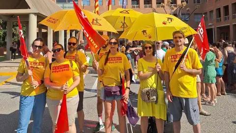 Concentración de representantes de CCOO ante la Consejería de Educación Concentración de representantes de CCOO ante la Consejería de Educación