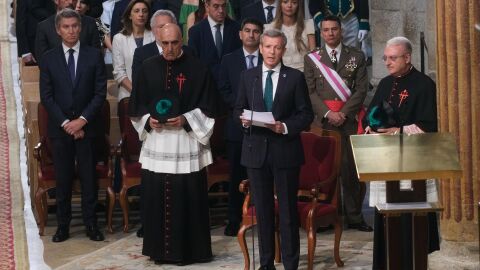 Alfonso Rueda, durante la ofrenda al Apóstol Alfonso Rueda, durante la ofrenda al Apóstol