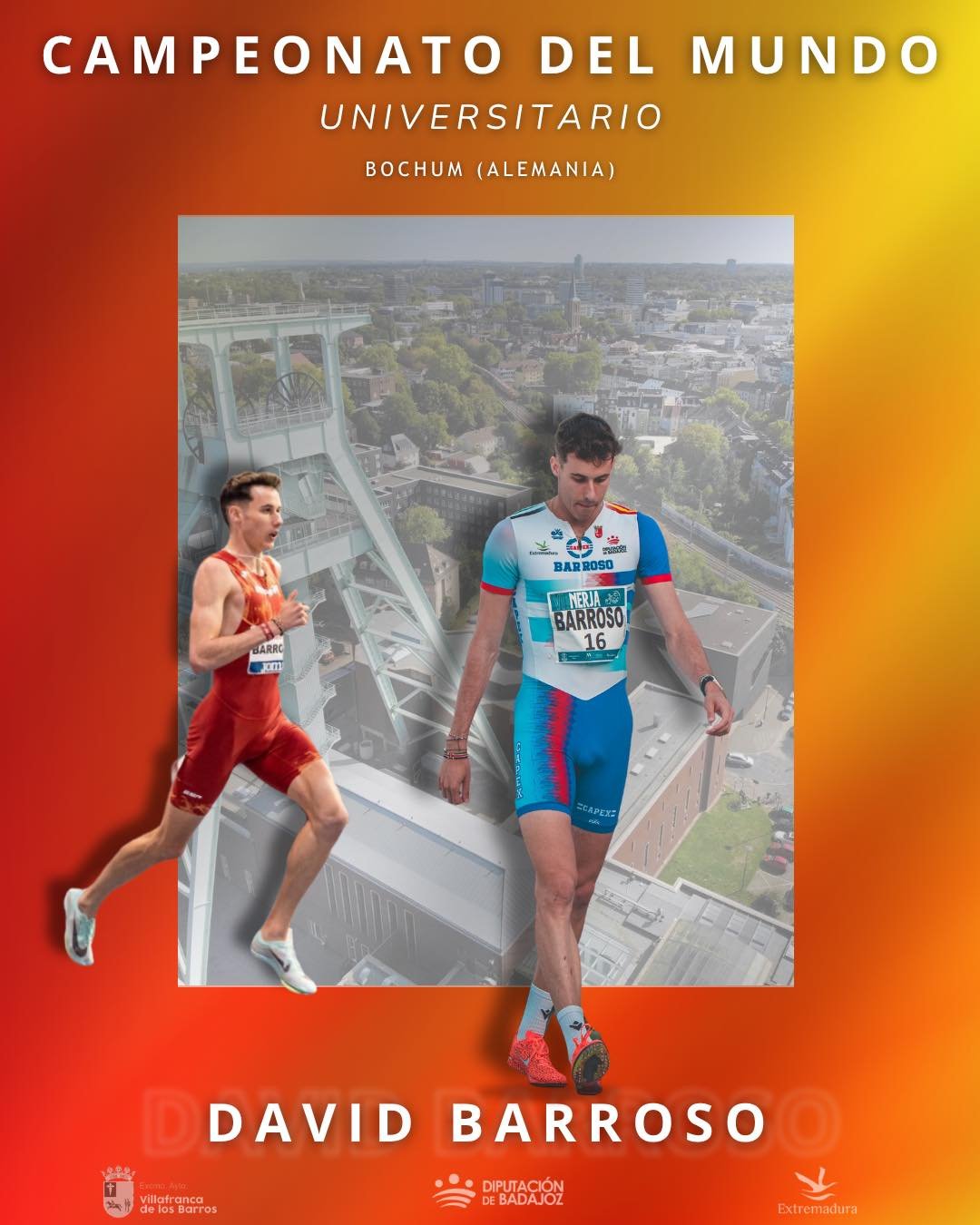 El extremeño David Barroso, del Capex, oro en 800 metros en los Juegos Mundiales Universitarios El extremeño David Barroso, del Capex, oro en 800 metros en los Juegos Mundiales Universitarios