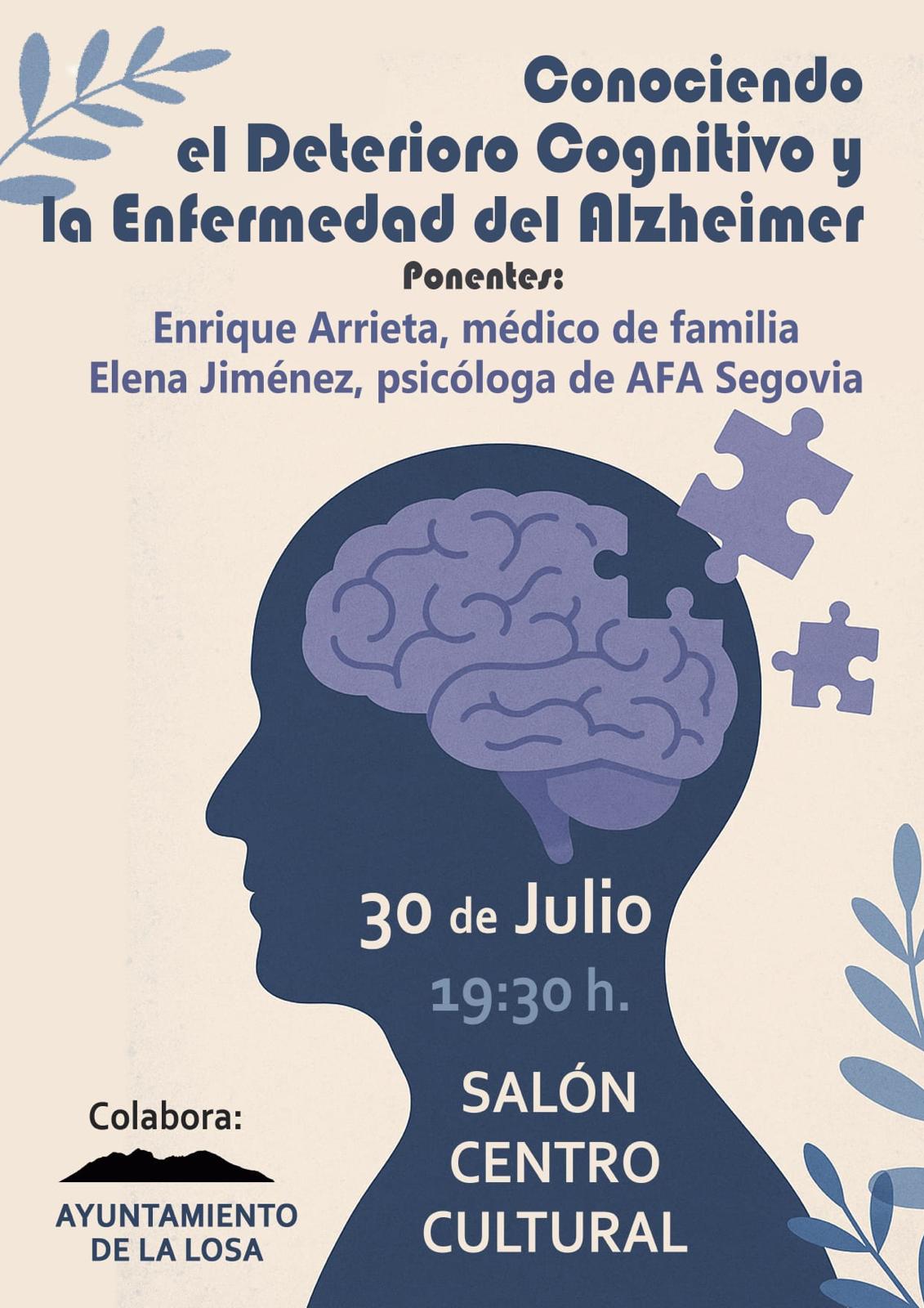 AFA Segovia propone para mañana una charla sobre el deterioro cognitivo en el Alzheimer AFA Segovia propone para mañana una charla sobre el deterioro cognitivo en el Alzheimer