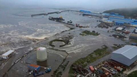 Inundación tras e tsunami en la región rusa donde se ha producido el terremoto7 EFE/EPA/GEOPHYSICAL SURVEY OF THE RUSSIAN ACADEMY OF SCIENCES 