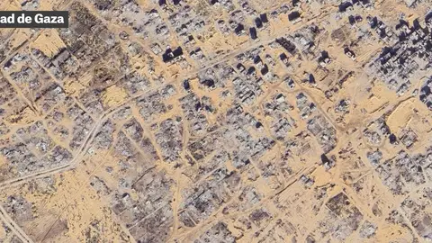 Imágen satelital del estado actual de la franja de Gaza Imágen satelital del estado actual de la franja de Gaza