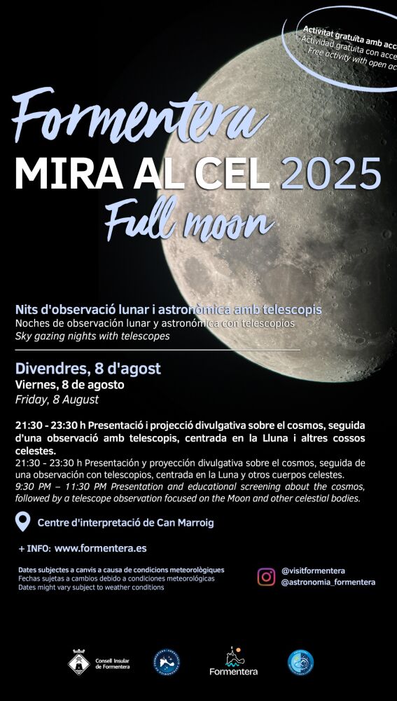 Este viernes regresa el ciclo astronómico “Formentera mira al cel”