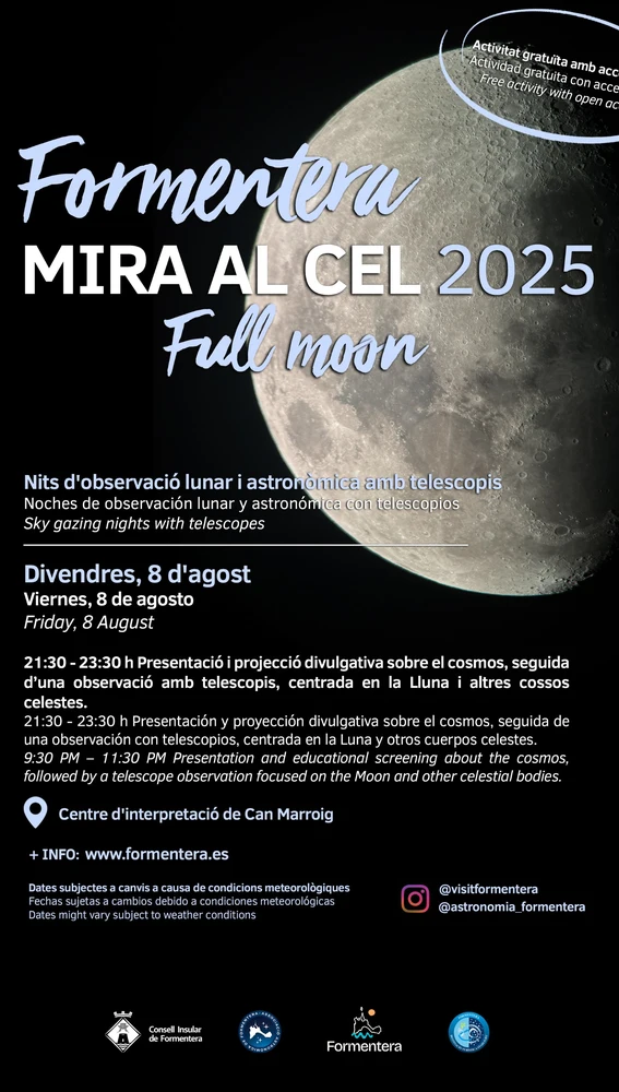 Este viernes regresa el ciclo astronómico “Formentera mira al cel” Este viernes regresa el ciclo astronómico “Formentera mira al cel”
