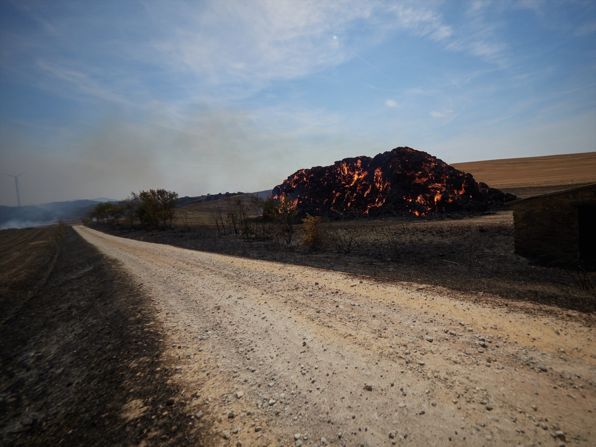 Controlado el incendio declarado en Obanos (Navarra) Controlado el incendio declarado en Obanos (Navarra)