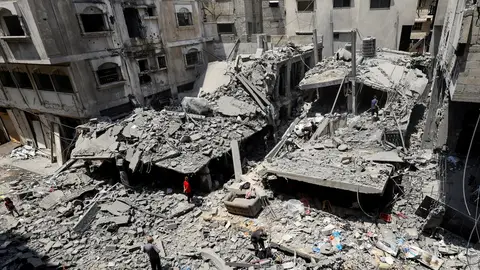 La Franja de Gaza tras un ataque de Israel La Franja de Gaza tras un ataque de Israel