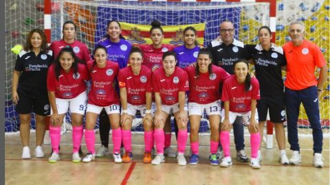 Imagen de una formación del San Pablo Eivissa Futsal