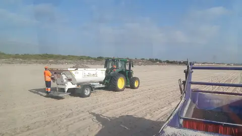 Dispositivo de limpieza en las playas del sur. Dispositivo de limpieza en las playas del sur.