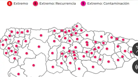 Toda Asturias en riesgo extremo de incendio este viernes 15 Toda Asturias en riesgo extremo de incendio este viernes 15