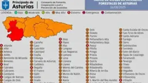 Genestoso es el fuego más preocupante en Asturias Genestoso es el fuego más preocupante en Asturias