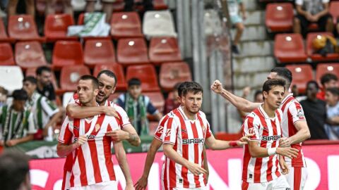 Celebraci&oacute;n del gol de Dubasin