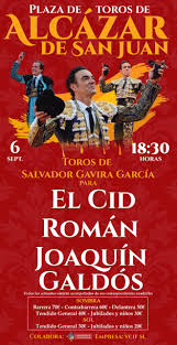Manuel Jesús "El Cid", Román y Joaquín Galdós encabezan la Gran Corrida de Toros de la Feria 2025 en Alcázar de San Juan Manuel Jesús "El Cid", Román y Joaquín Galdós encabezan la Gran Corrida de Toros de la Feria 2025 en Alcázar de San Juan