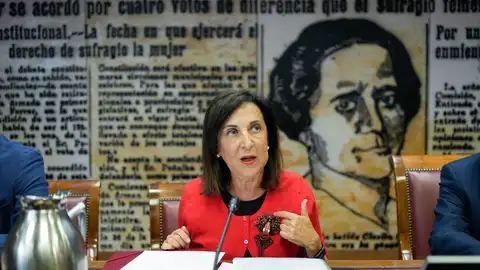Margarita Robles durante su comparecencia en el Senado Margarita Robles durante su comparecencia en el Senado