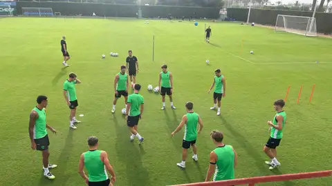 La plantilla del Elche ejercitándose en el José Díez Iborra La plantilla del Elche ejercitándose en el José Díez Iborra