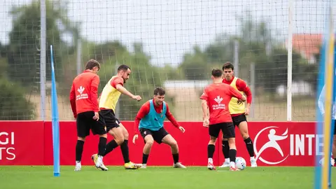 Imagen de un entrenamiento del Sporting Imagen de un entrenamiento del Sporting