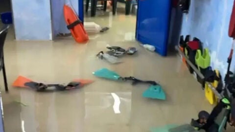 Imagen del puesto de salvamento de Las Canteras