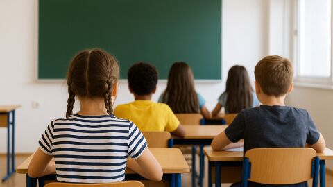 Alumnos en el aula (imagen generada por IA)