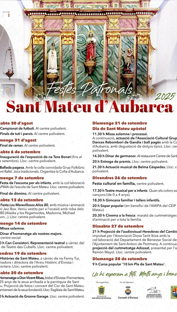 Cartel con la programación de las Festes de Sant Mateu 2025 Cartel con la programación de las Festes de Sant Mateu 2025