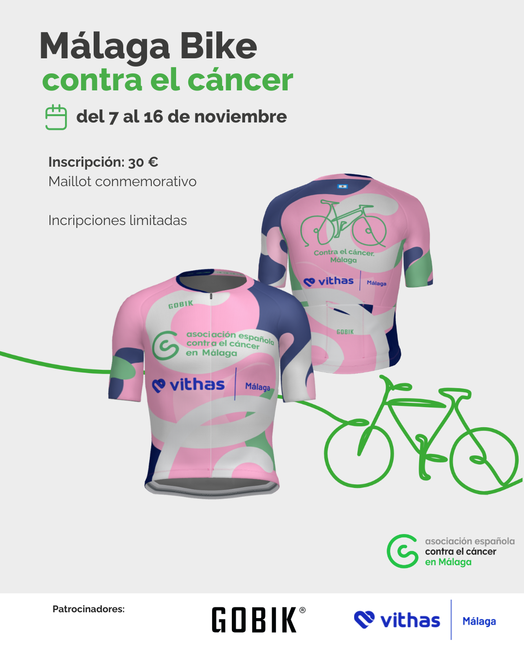 La AECC convoca la Málaga Bike Contra el Cáncer, una iniciativa solidaria que une deporte, salud y compromiso social La AECC convoca la Málaga Bike Contra el Cáncer, una iniciativa solidaria que une deporte, salud y compromiso social