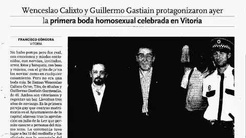 20 años de la primera boda gay en Euskadi 20 años de la primera boda gay en Euskadi