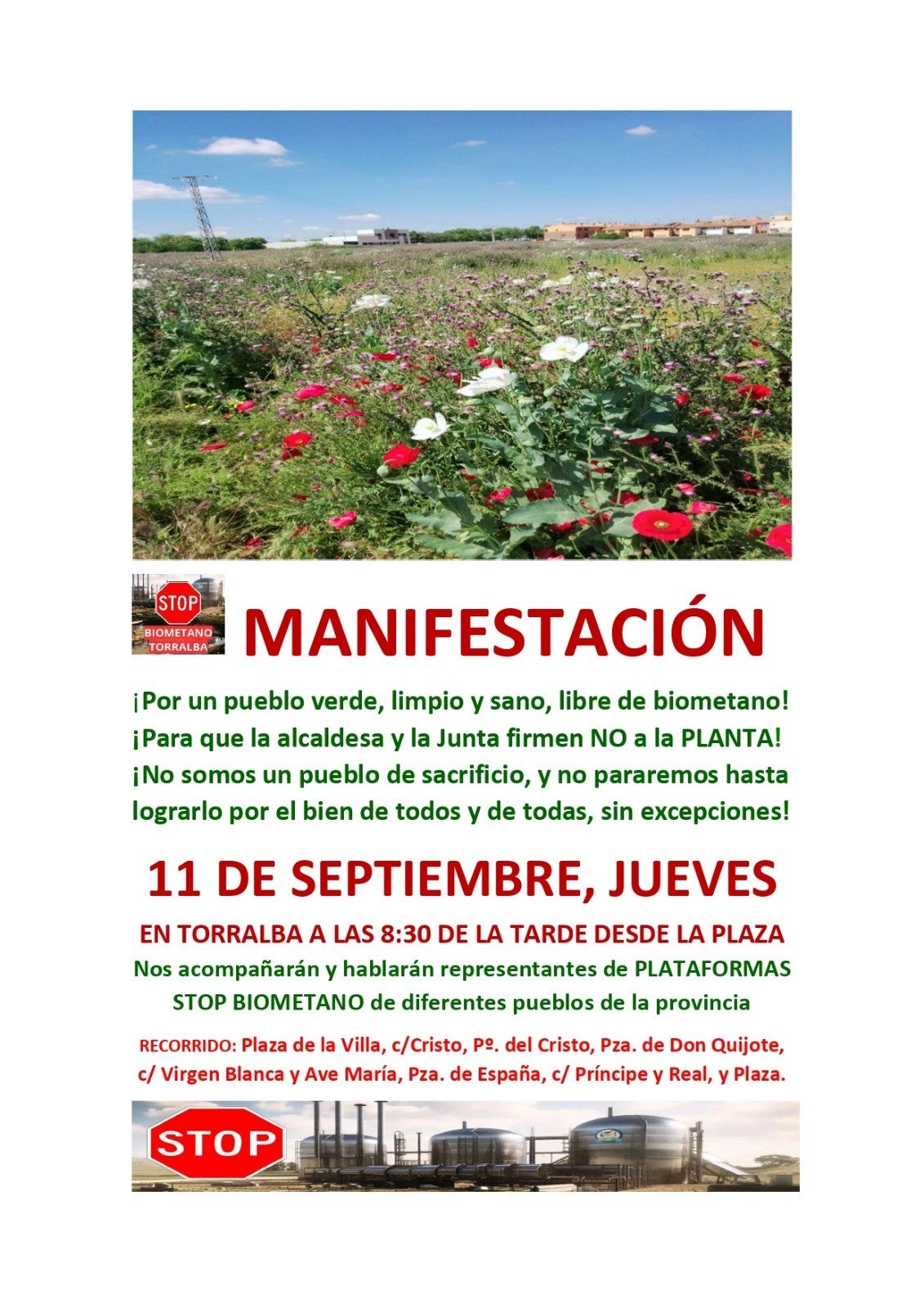 Convocan una nueva manifestación en Torralba contra la planta de biometano Convocan una nueva manifestación en Torralba contra la planta de biometano