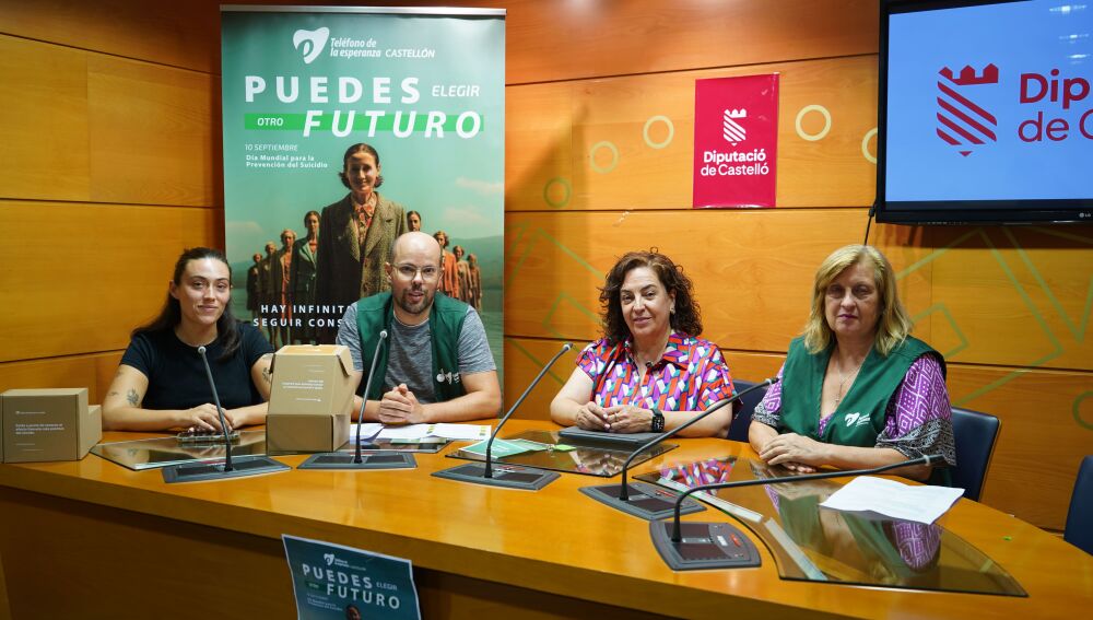 La Diputación de Castellón y el Teléfono de la Esperanza presentan la jornada ‘Puedes elegir otro futuro. Pide ayuda’ para la prevención sobre las conductas suicidas