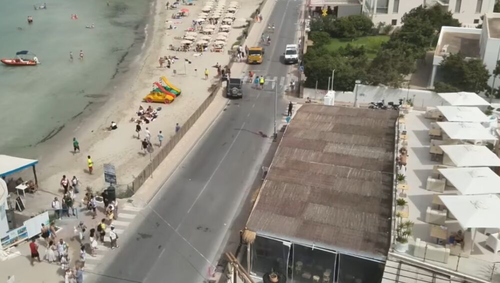 Vista grabada por un dron de la Policía Local de Sant Josep de sa Talaia