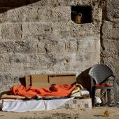 Rincón de una persona sin hogar