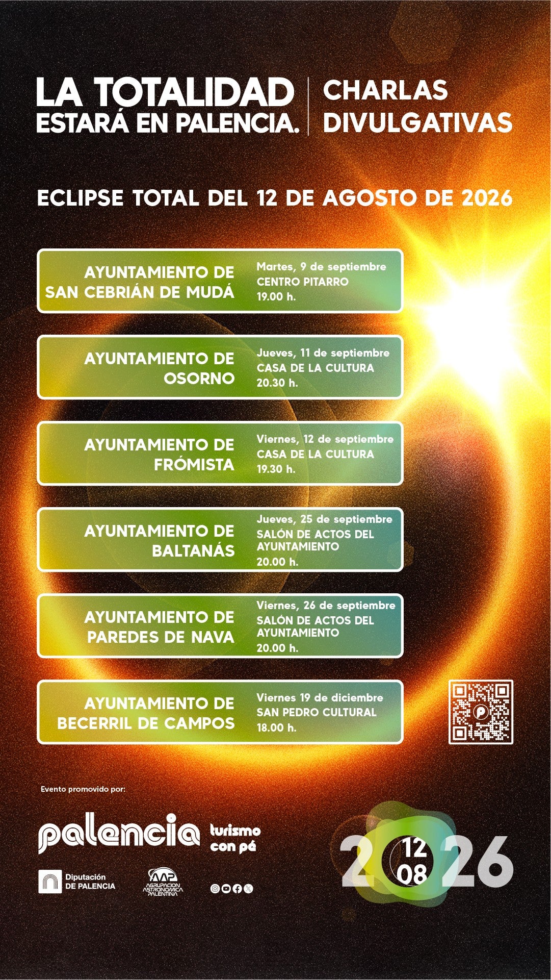 La Diputación de Palencia realiza charlas informativas en seis localidades de la provincia sobre el eclipse total de sol de 2026 La Diputación de Palencia realiza charlas informativas en seis localidades de la provincia sobre el eclipse total de sol de 2026