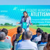 Patricia Cavada, en la presentación del nuevo estadio Patricia Cavada, en la presentación del nuevo estadio