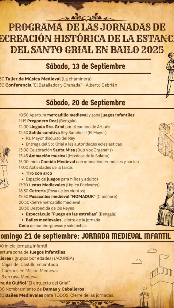 Programa de las jornadas de Recreación de Bailo