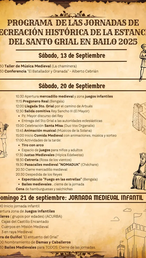 Programa de las jornadas de Recreación de Bailo Programa de las jornadas de Recreación de Bailo