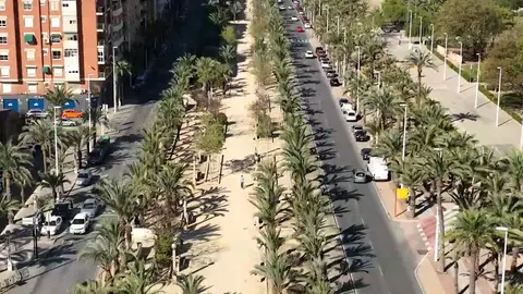 Zona por la que está previsto que circule el futuro tranvía de Elche. Zona por la que está previsto que circule el futuro tranvía de Elche.