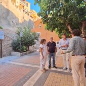 Obras de rehabilitación del muro de la calle Pal, en el casco antiguo.