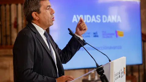 El president de la Generalitat, Carlos Mazón, este miércoles, en el que ha anunciado nuevas ayudas para las personas afectadas por la dana. El president de la Generalitat, Carlos Mazón, este miércoles, en el que ha anunciado nuevas ayudas para las personas afectadas por la dana.