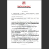 Nota de prensa de Sindicato Libre denunciando la situación en Correos Nota de prensa de Sindicato Libre denunciando la situación en Correos